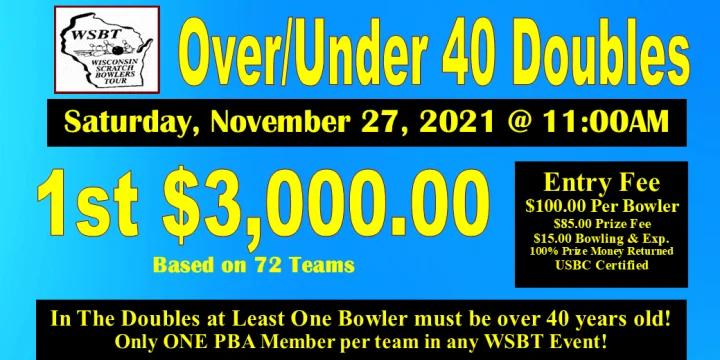 Popular WSBT Over 40/Under 40 Doubles set for Saturday, Nov. 27 at Revs in Oshkosh