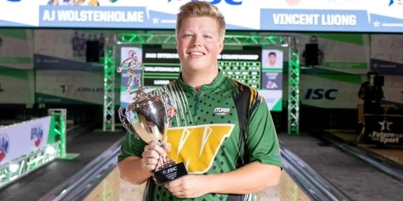 Giving thanks: Without the late Randy Stoughton, A.J. Wolstenholme isn’t even bowling in the 2023 Intercollegiate Singles Championships he won