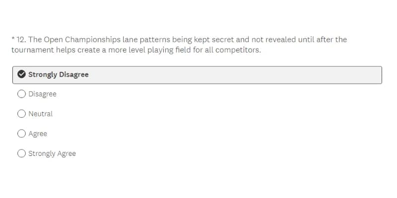 I’ll wager $1,000 for charity on a neutral survey on hiding Open Championships lane patterns if USBC will put its policy on the line