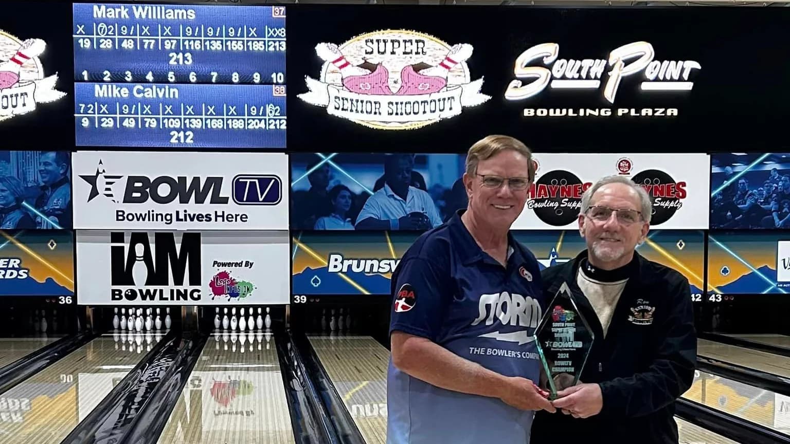 In stunning final frame, Mark Williams edges Mike Calvin 213-212 to win 2024 South Point Super Senior Shootout BowlTV Championship