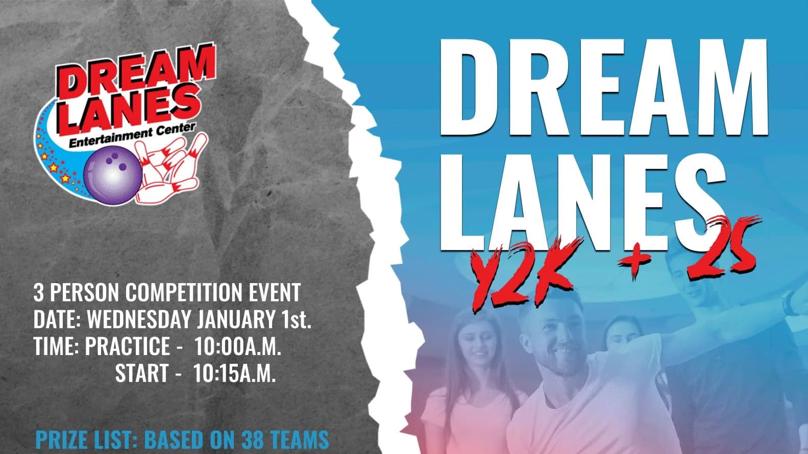 Dream Lanes Y2K + 25 tournament on New Year's Day again a trios event