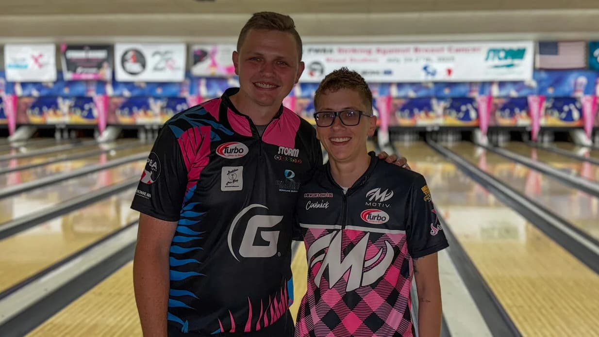 Andrew Anderson, Erin McCarthy lead by 166 pins halfway through qualifying at 2025 Storm PBA-PWBA Striking Against Breast Cancer Mixed Doubles — aka The Luci