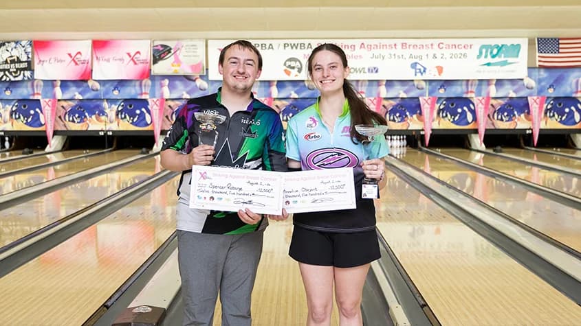 Clutch finish lifts Spencer Robarge, Annalise OBryant to win at 2026 PBA/PWBA Striking Against Breast Cancer Mixed Doubles — aka The Luci