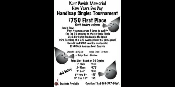 Kurt Davids Memorial again set for New Year's Eve at Badger Bowl