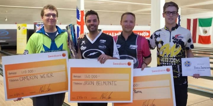 Jason Belmonte wins PBA-World Bowling Tour Lucky Larsen Masters in Sweden to tie E.J. Tackett at 3 PBA Tour titles in 2017