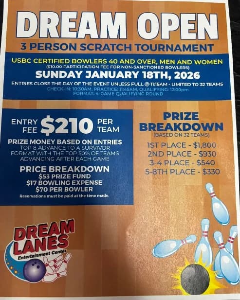 2026 Dream Open Over 40 3-Person