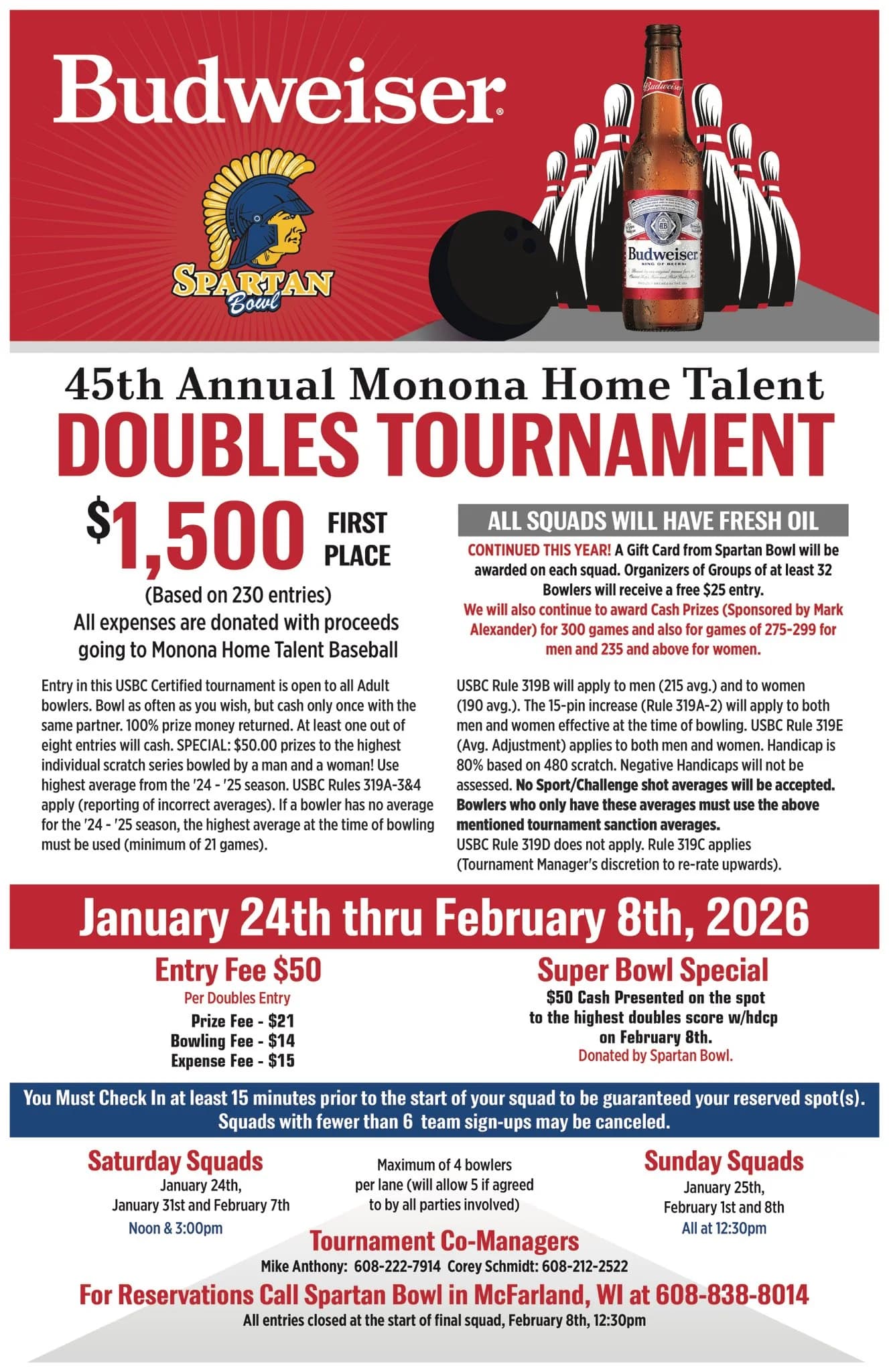 2026 Monona Home Talent Doubles