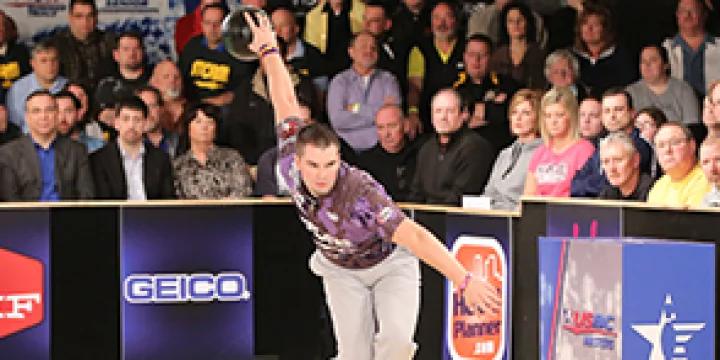 6 years after finishing second, A.J. Johnson leads after first round of 2021 USBC Masters as he seeks elusive PBA Tour title